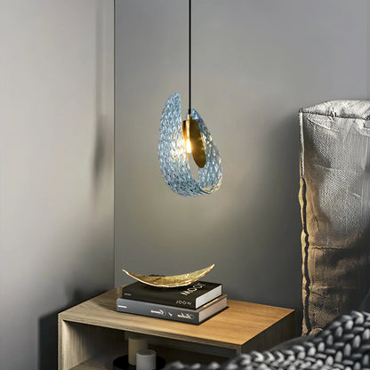 Peacock Blue Art Glass Chandelier