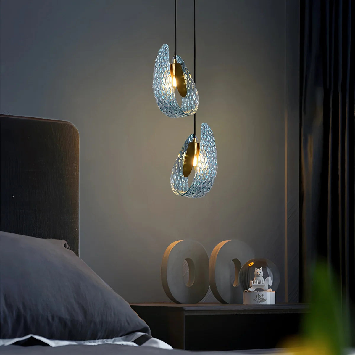 Peacock Blue Art Glass Chandelier