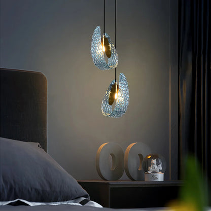 Peacock Blue Art Glass Chandelier