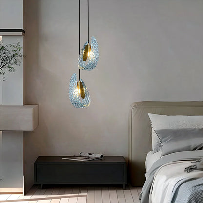 Peacock Blue Art Glass Chandelier