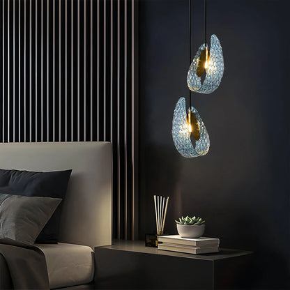 Peacock Blue Art Glass Chandelier