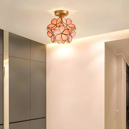 European Brass Glass L7 Ceiling Lamp