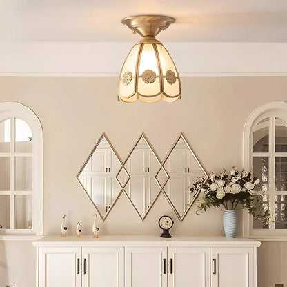 European Brass Glass L6 Ceiling Lamp