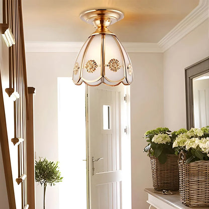 European Brass Glass L6 Ceiling Lamp