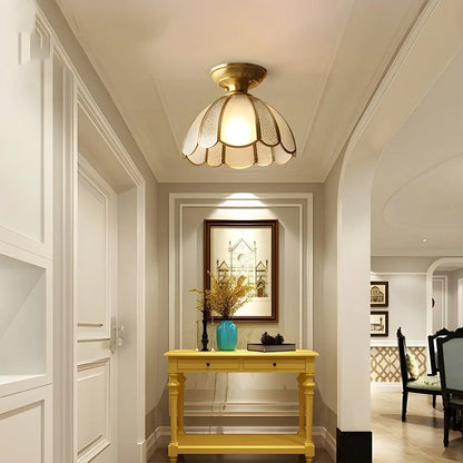 European Brass Glass L6 Ceiling Lamp