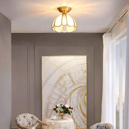 European Brass Glass L6 Ceiling Lamp