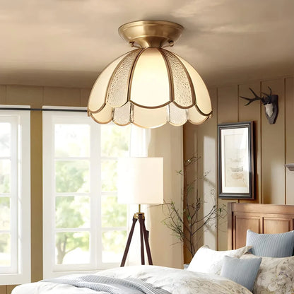 European Brass Glass L6 Ceiling Lamp