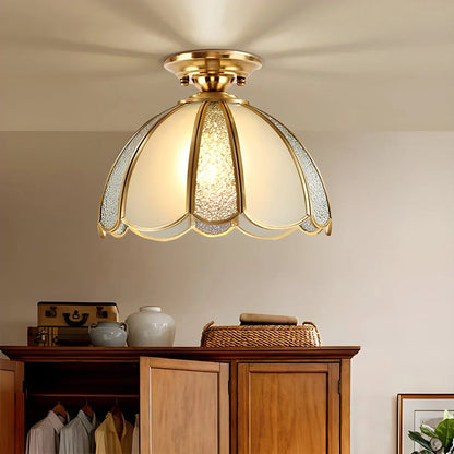 European Brass Glass L6 Ceiling Lamp