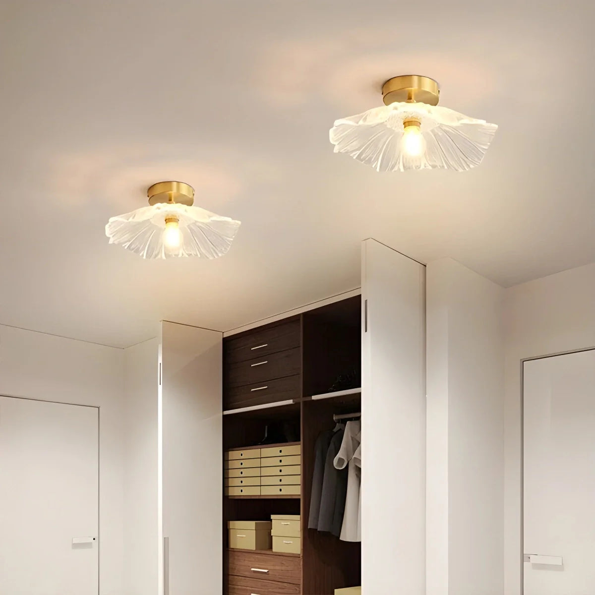 European Style Brass Glass Ceiling Lamp