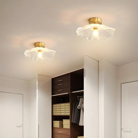 European Style Brass Glass Ceiling Lamp