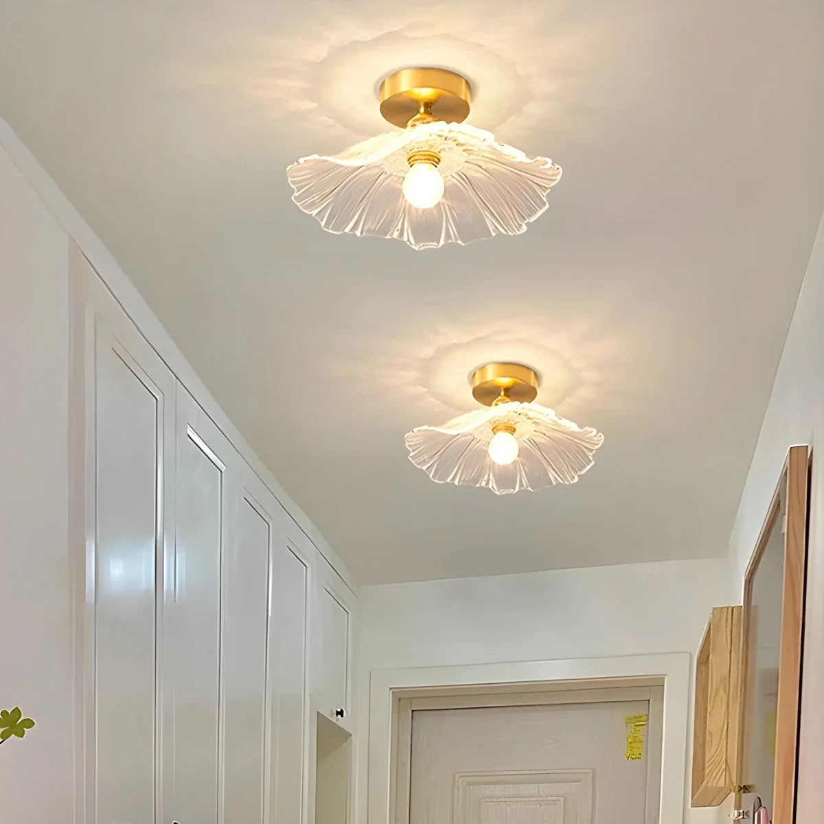 European Style Brass Glass Ceiling Lamp