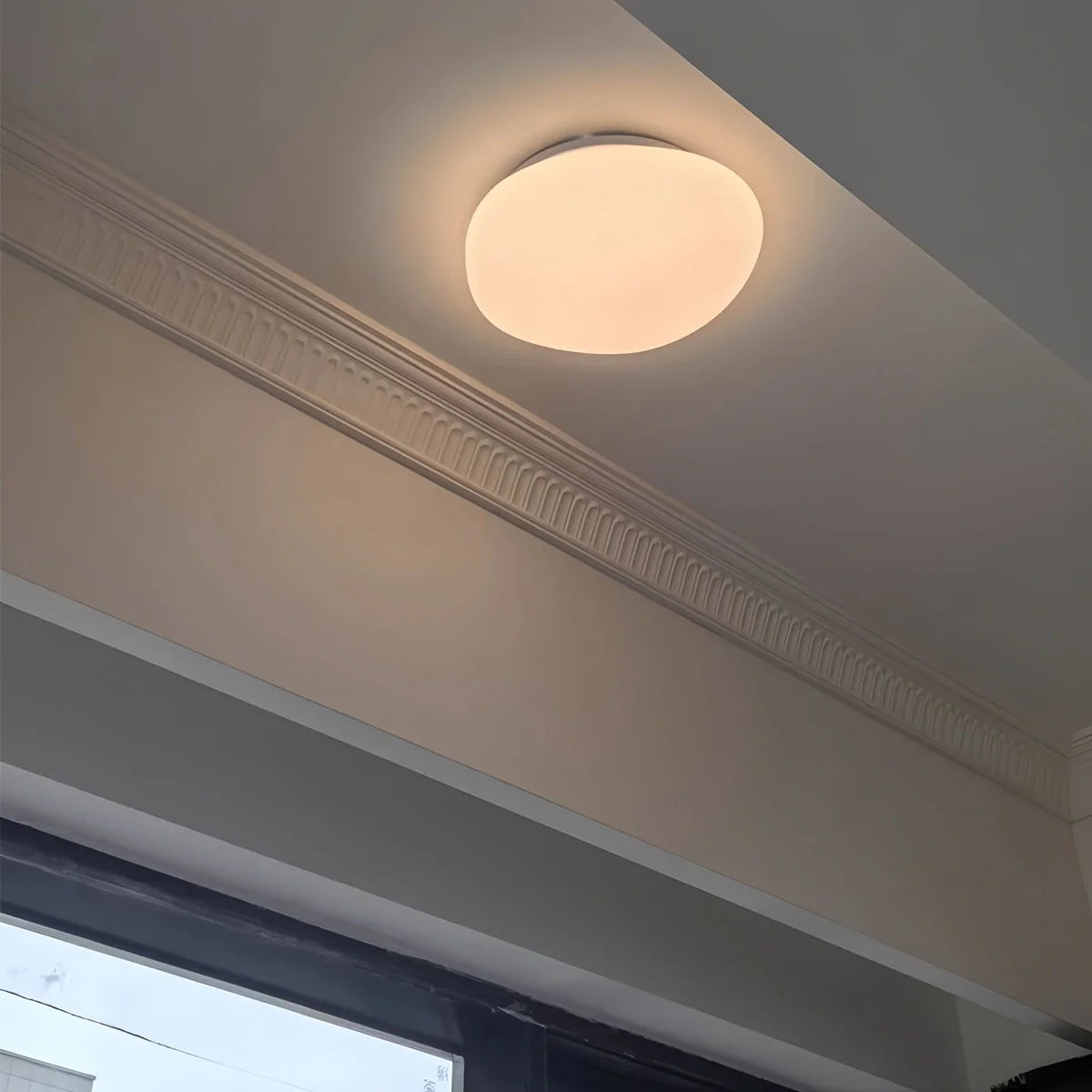 Modern White Marble Shaped Ceiling Lamp