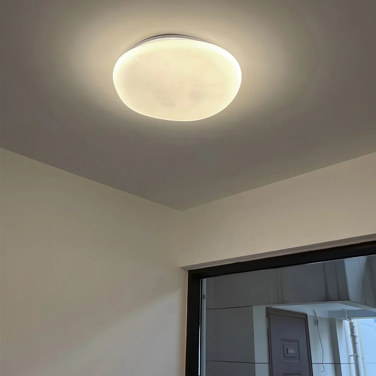 Modern White Marble Shaped Ceiling Lamp