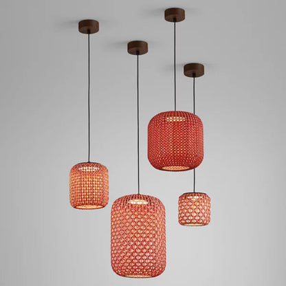 Handwoven Rattan Pendant Light – Hardwired & Adjustable