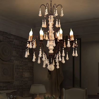 American Country Retro Wooden Chandelier