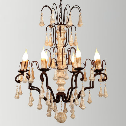 American Country Retro Wooden Chandelier