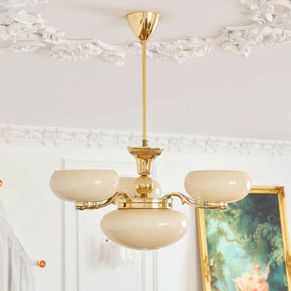 Vintage Brass Spherical Chandelier