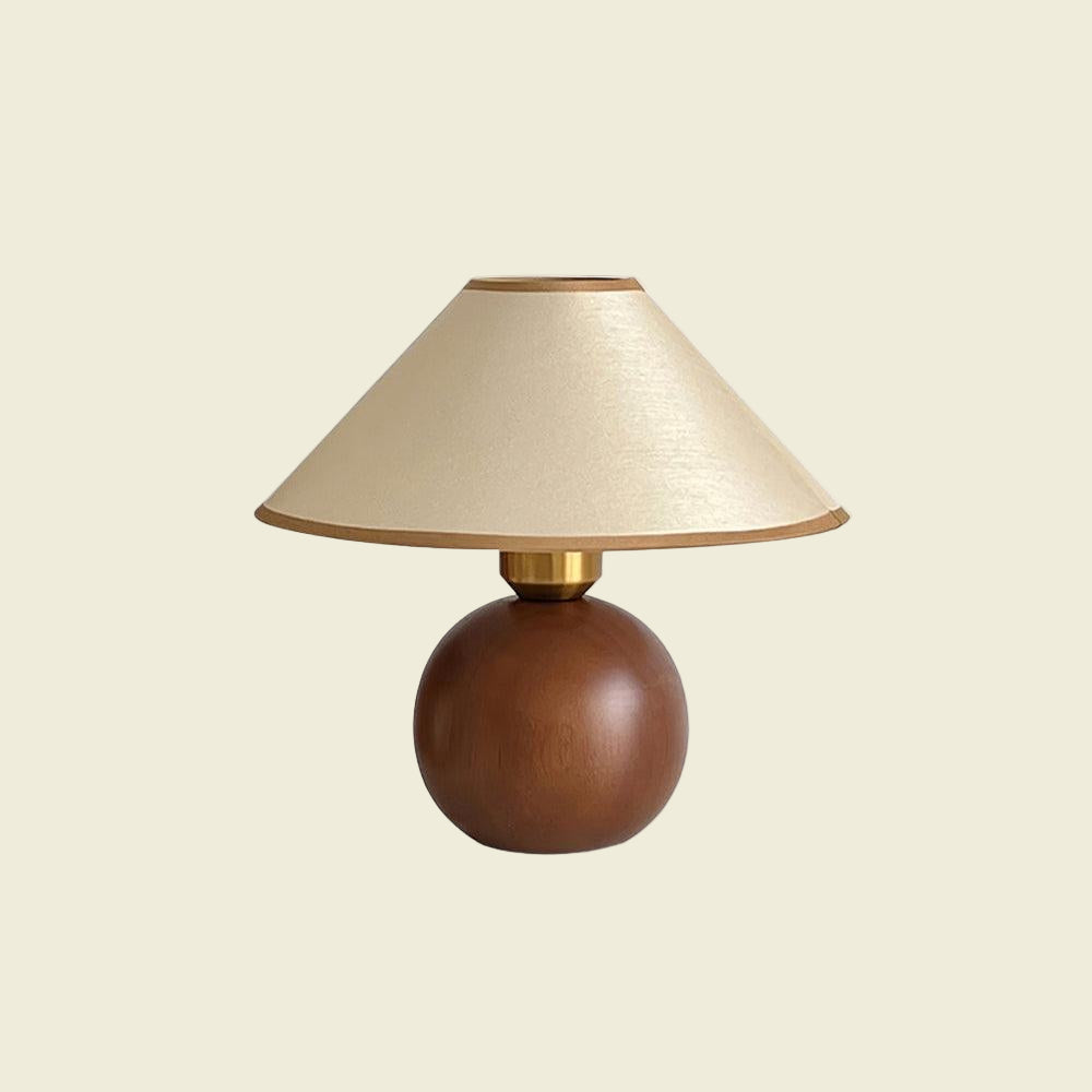 Morden Style Spherical Solid Wood Table Lamp