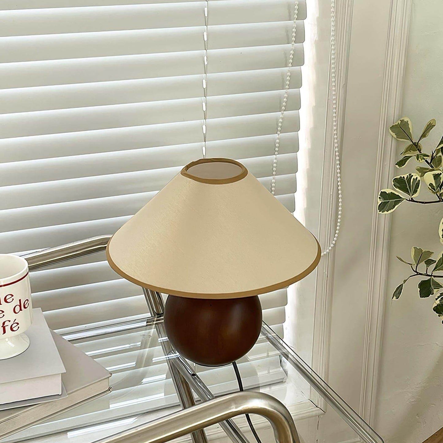 New Chinese Style Spherical Solid Wood Table Lamp