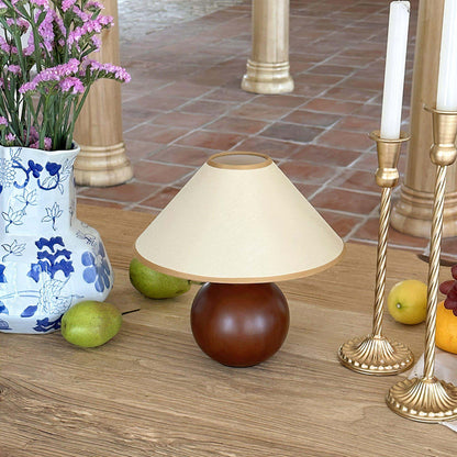New Chinese Style Spherical Solid Wood Table Lamp