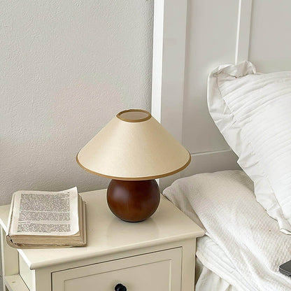 New Chinese Style Spherical Solid Wood Table Lamp