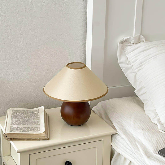 New Chinese Style Spherical Solid Wood Table Lamp
