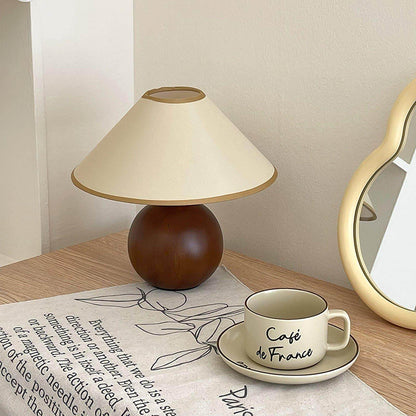 New Chinese Style Spherical Solid Wood Table Lamp