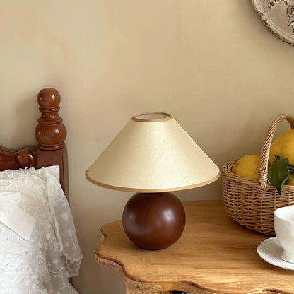 New Chinese Style Spherical Solid Wood Table Lamp