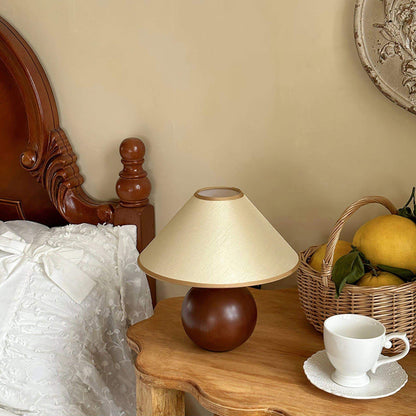 New Chinese Style Spherical Solid Wood Table Lamp