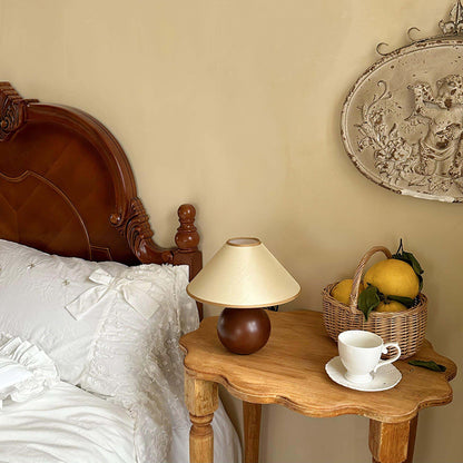 New Chinese Style Spherical Solid Wood Table Lamp