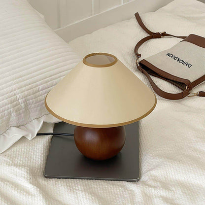 New Chinese Style Spherical Solid Wood Table Lamp
