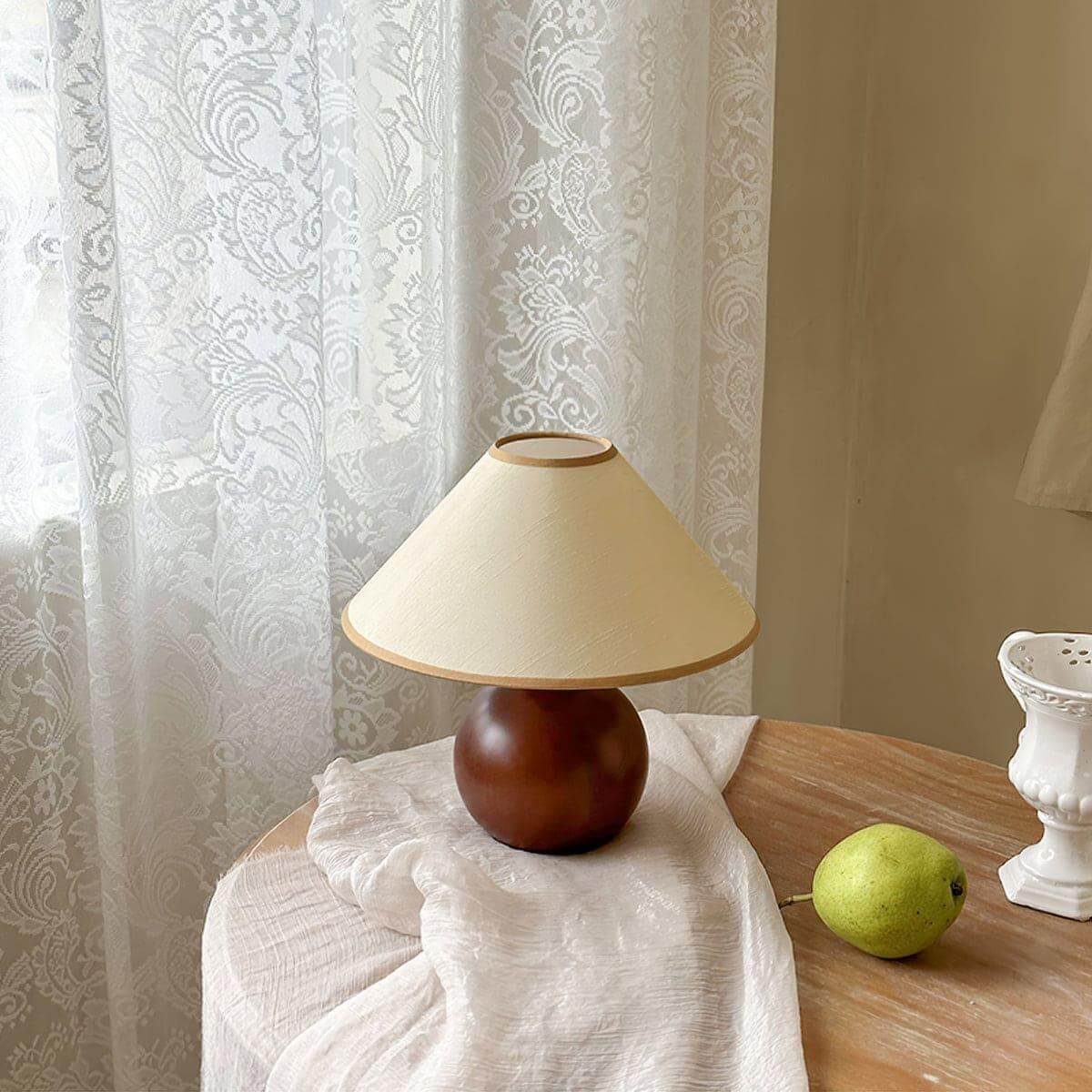 New Chinese Style Spherical Solid Wood Table Lamp