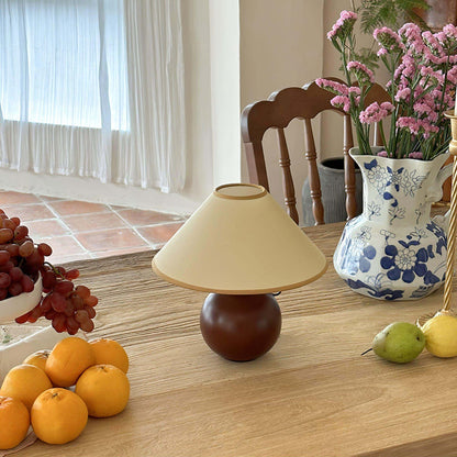 New Chinese Style Spherical Solid Wood Table Lamp