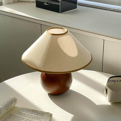New Chinese Style Spherical Solid Wood Table Lamp