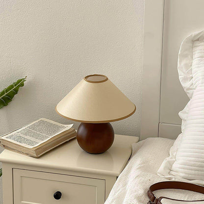 New Chinese Style Spherical Solid Wood Table Lamp