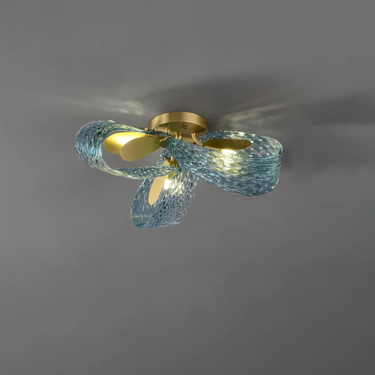 Peacock Blue Art Glass Chandelier