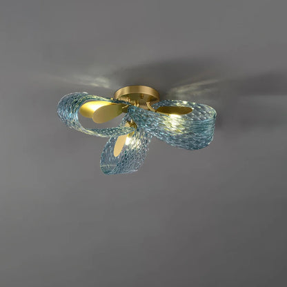 Peacock Blue Art Glass Chandelier