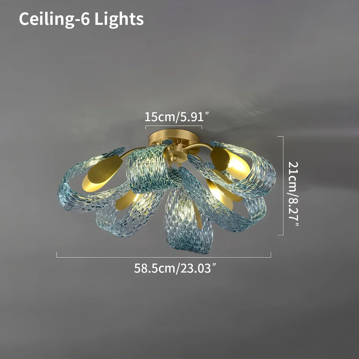 Peacock Blue Art Glass Chandelier