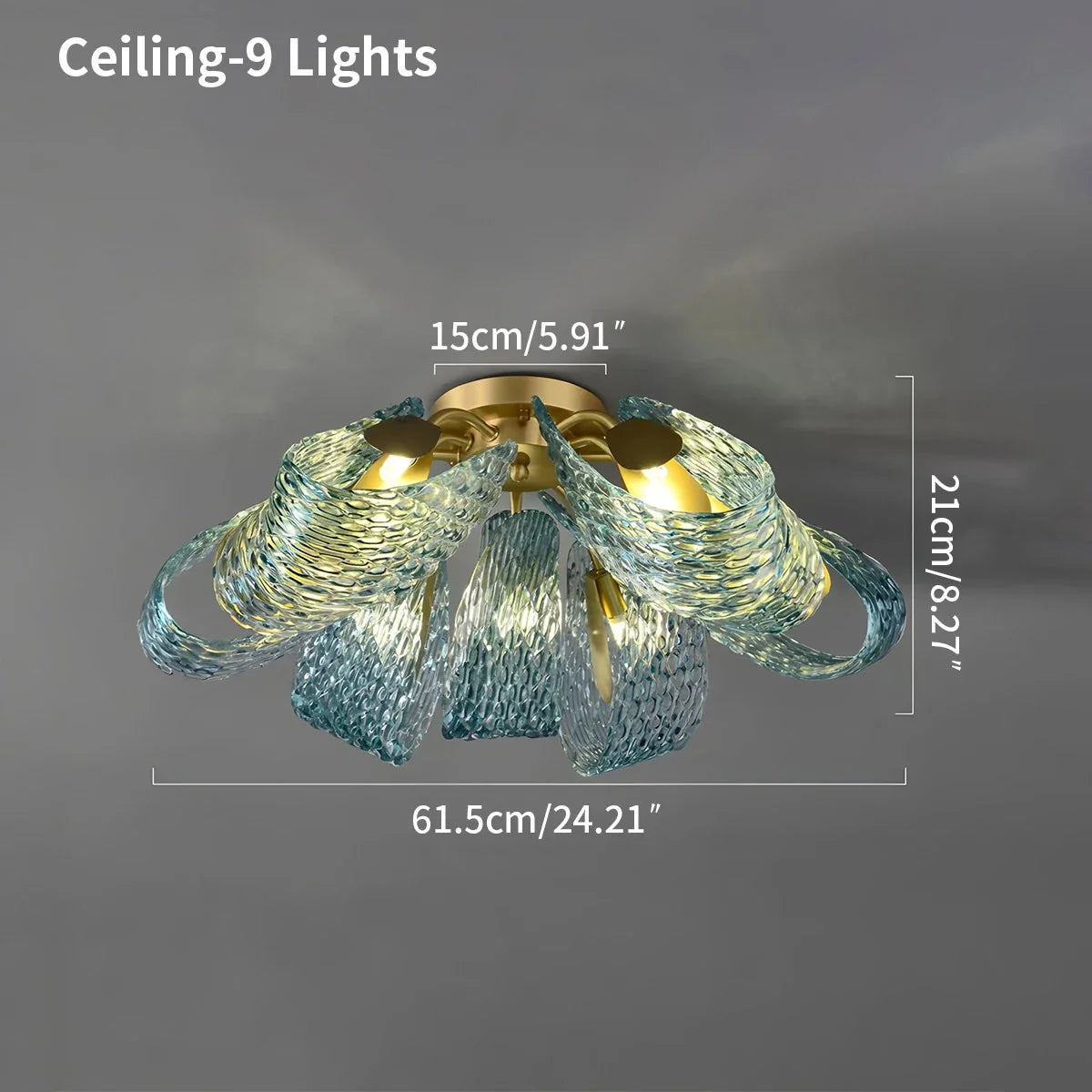 Peacock Blue Art Glass Chandelier