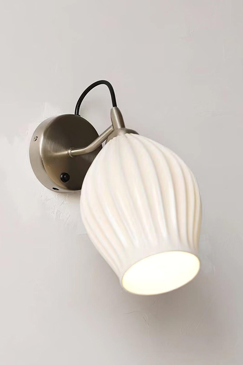 Ceramic Ribbed Bud Wall Light
