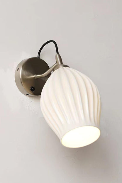Ceramic Ribbed Bud Wall Light