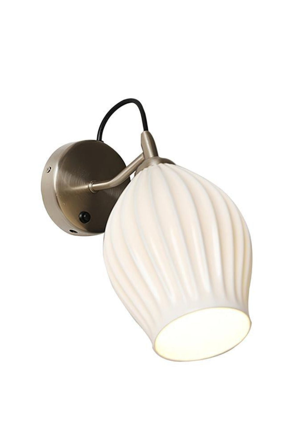 Ceramic Ribbed Bud Wall Light
