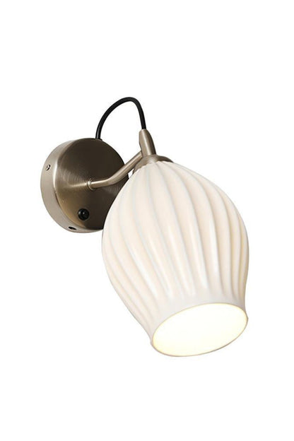 Ceramic Ribbed Bud Wall Light