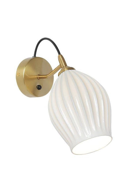 Ceramic Ribbed Bud Wall Light
