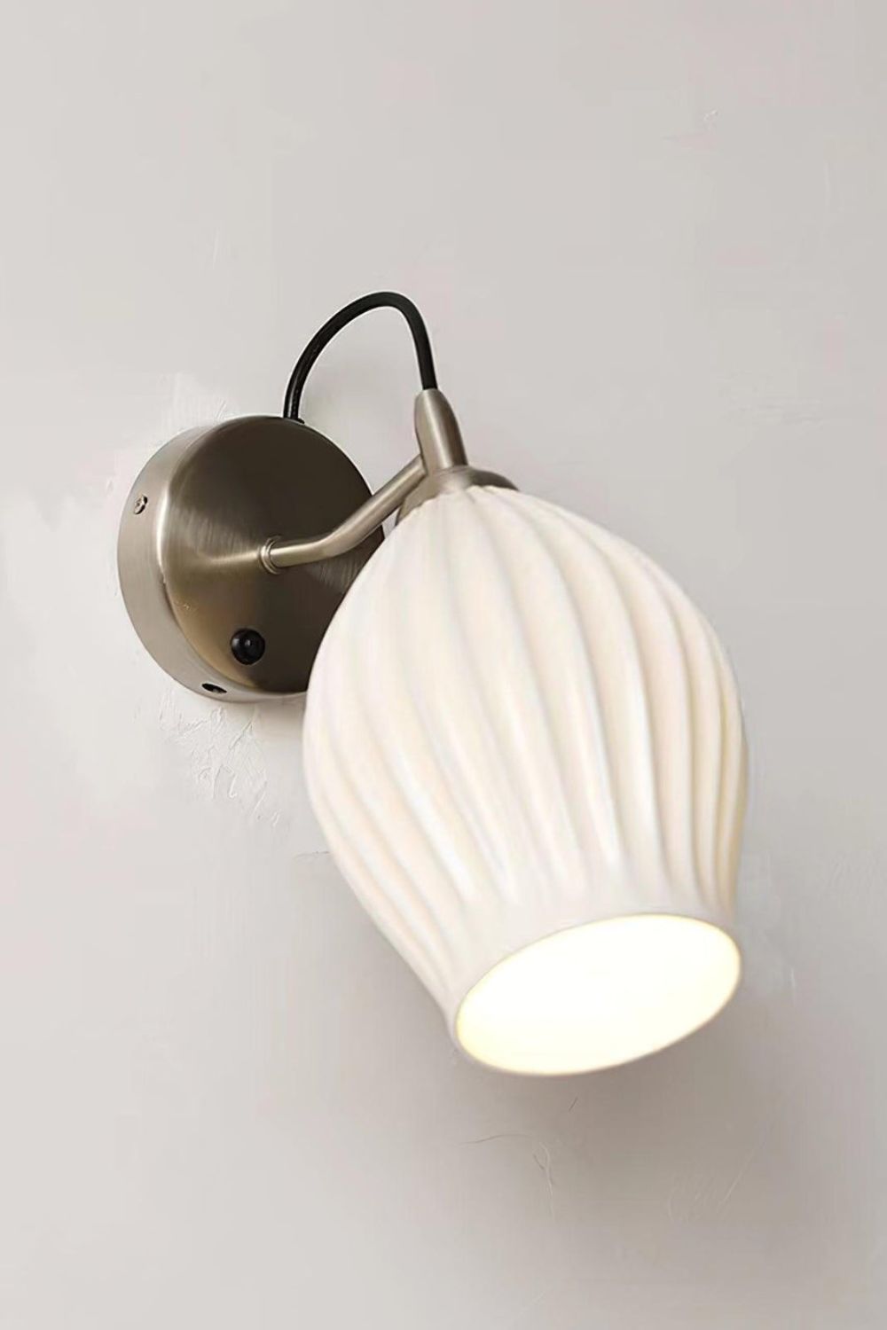Ceramic Ribbed Bud Wall Light