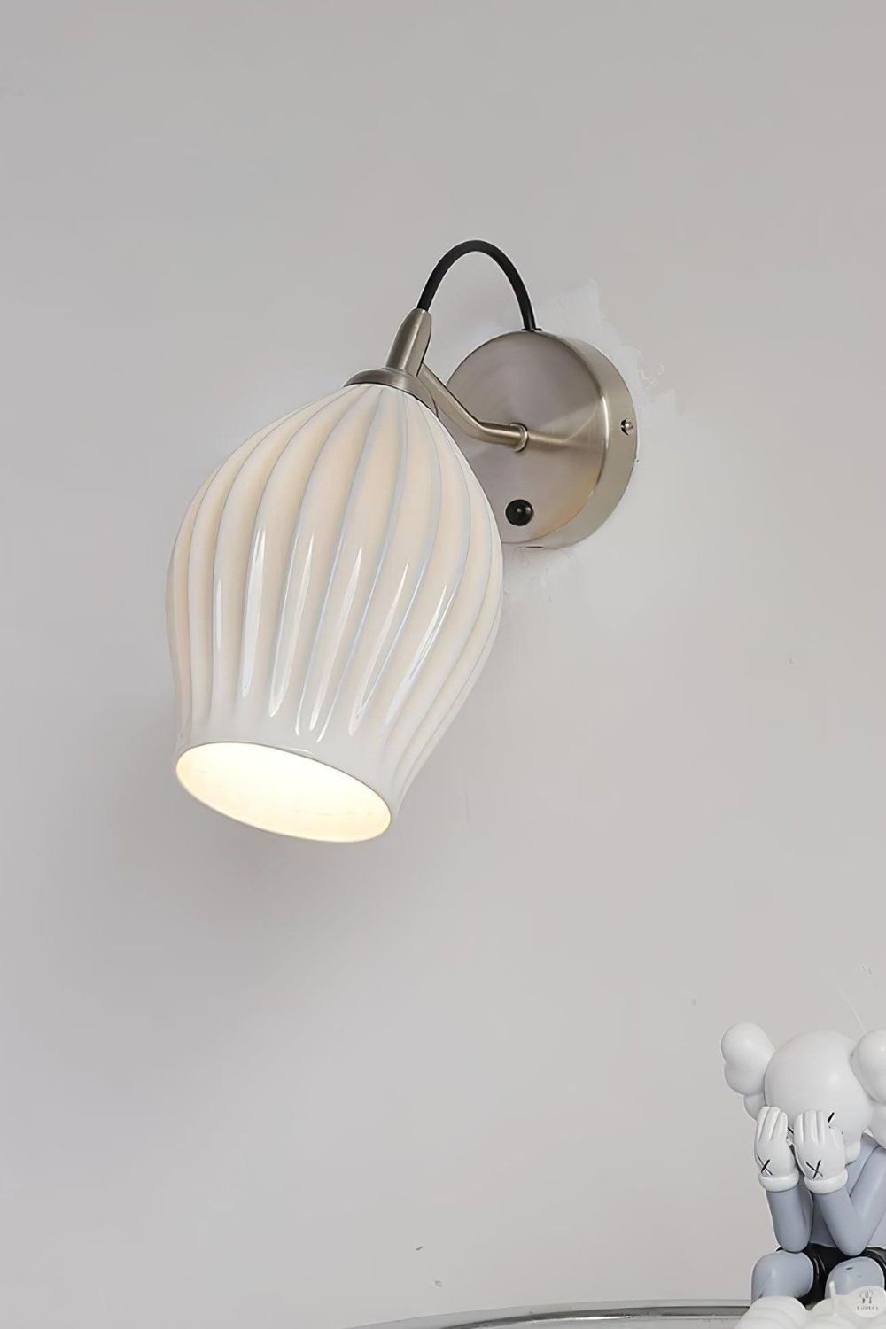 Ceramic Ribbed Bud Wall Light