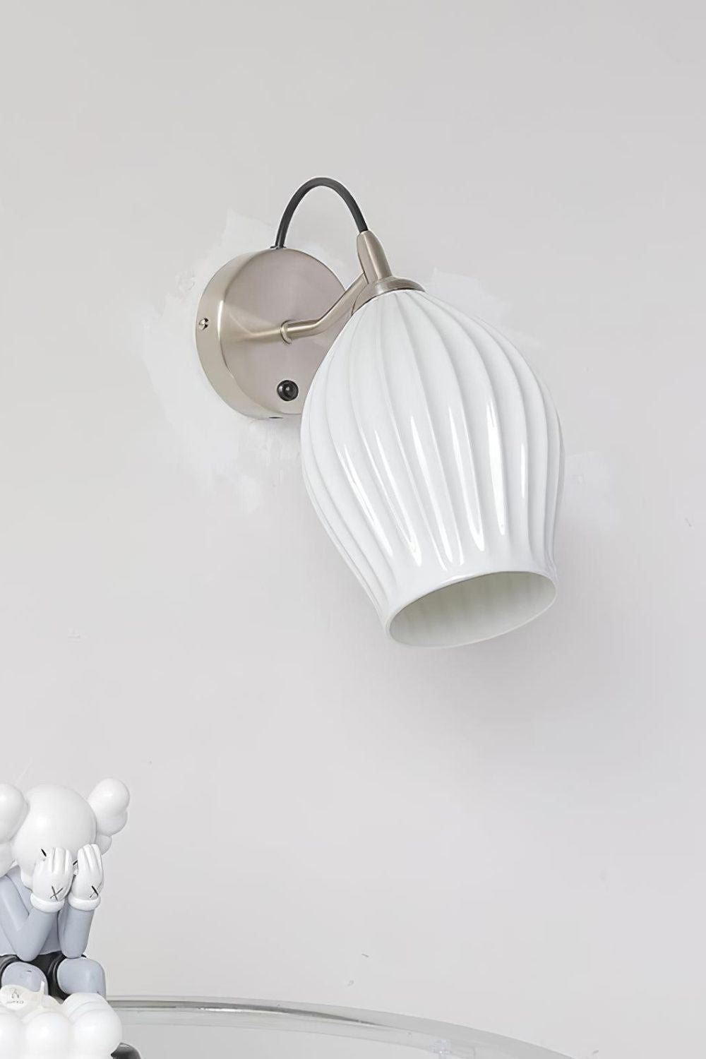 Ceramic Ribbed Bud Wall Light