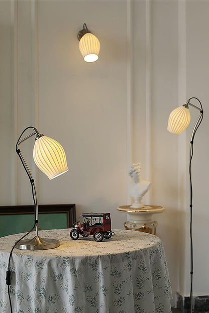 Ceramic Ribbed Bud Wall Light