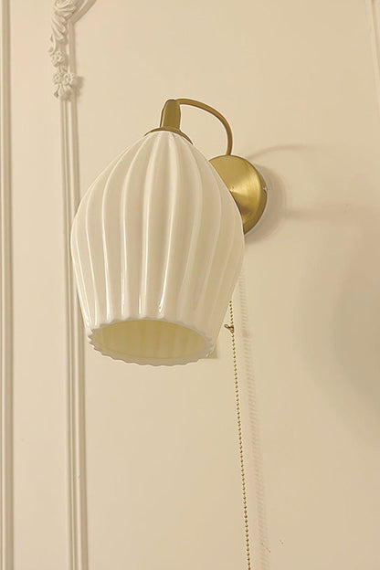 Ceramic Ribbed Bud Wall Light