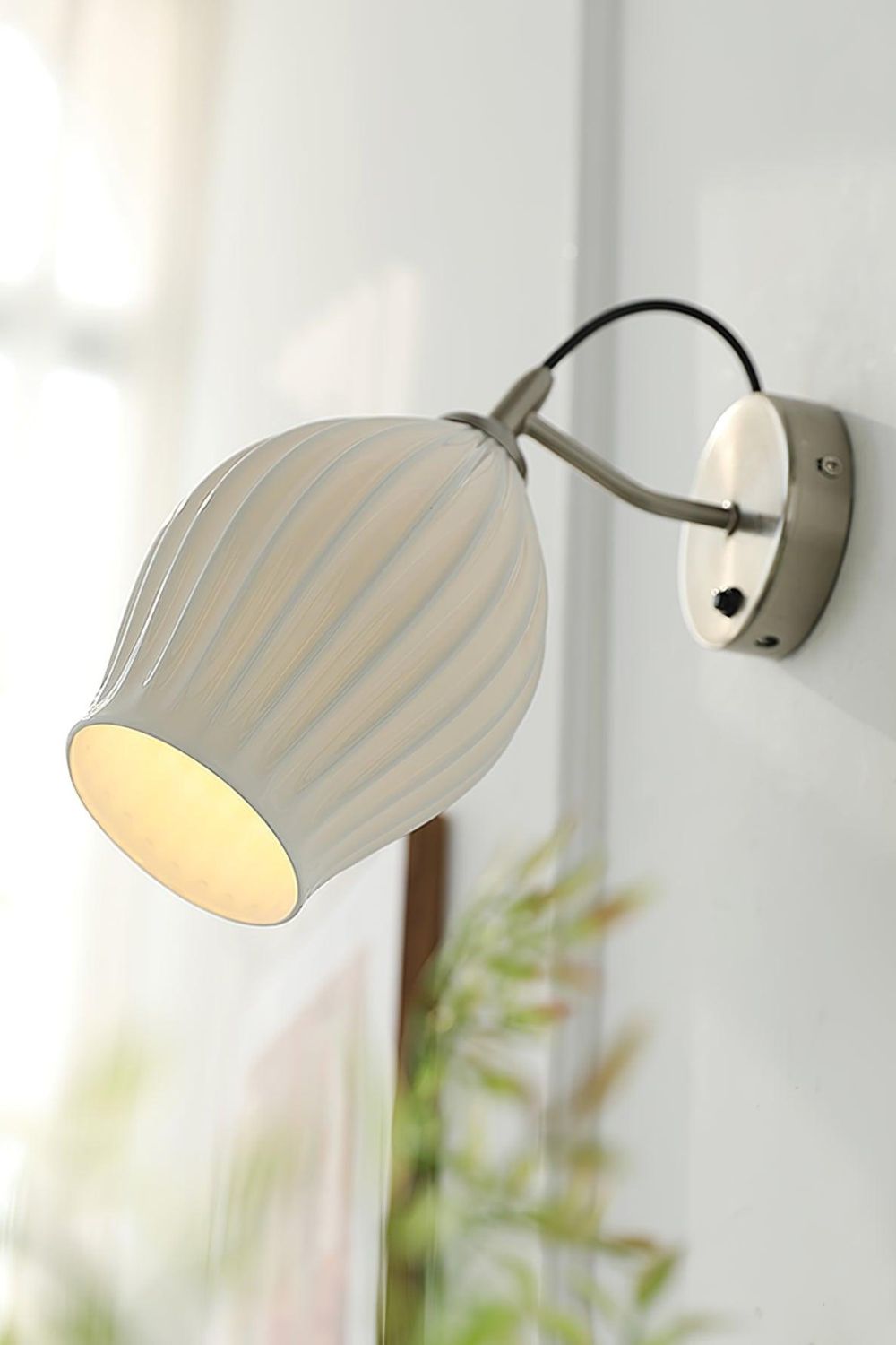 Ceramic Ribbed Bud Wall Light